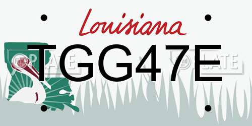 TGG47E Louisiana License Plate