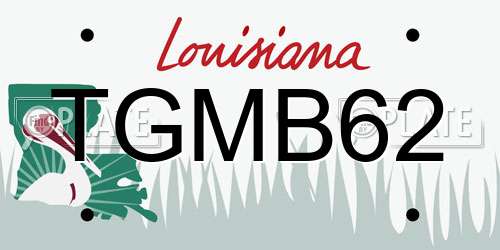 TGMB62 Louisiana License Plate