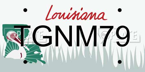TGNM79 Louisiana License Plate