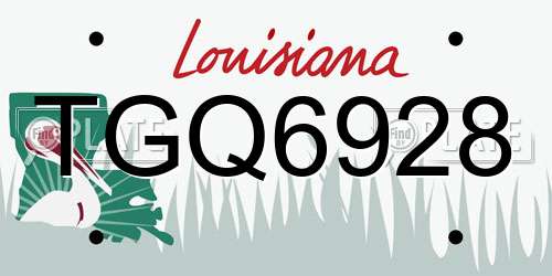 TGQ6928 Louisiana License Plate