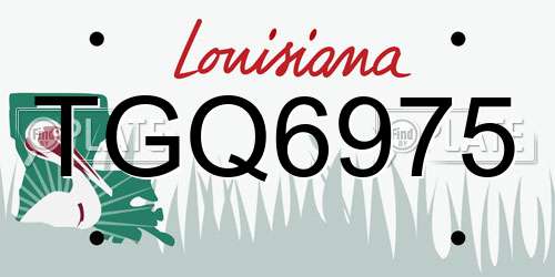 TGQ6975 Louisiana License Plate