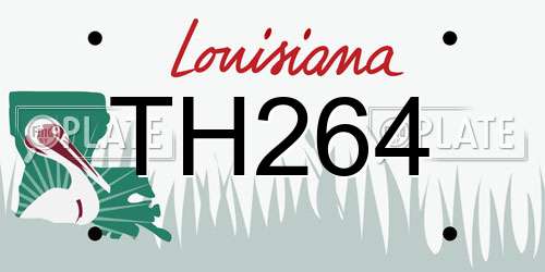 TH264 Louisiana License Plate