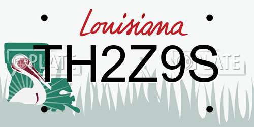 TH2Z9S Louisiana License Plate