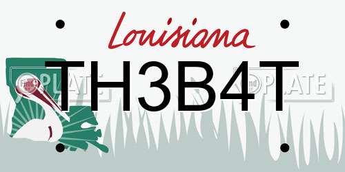 TH3B4T Louisiana License Plate