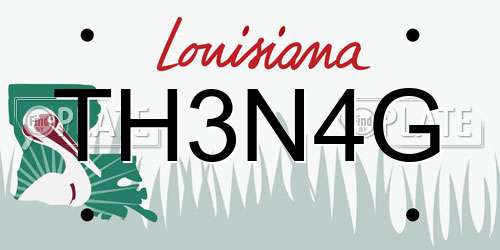 TH3N4G Louisiana License Plate
