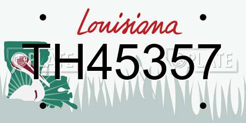 TH45357 Louisiana License Plate