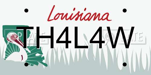 TH4L4W Louisiana License Plate