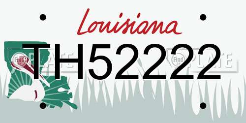 TH52222 Louisiana License Plate