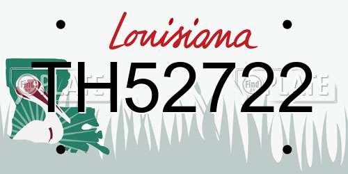 TH52722 Louisiana License Plate