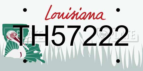 TH57222 Louisiana License Plate