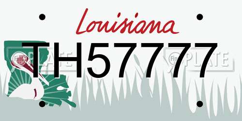 TH57777 Louisiana License Plate