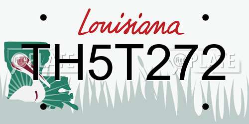TH5T272 Louisiana License Plate