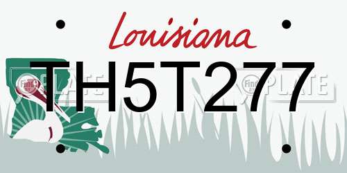 TH5T277 Louisiana License Plate