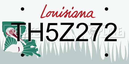 TH5Z272 Louisiana License Plate