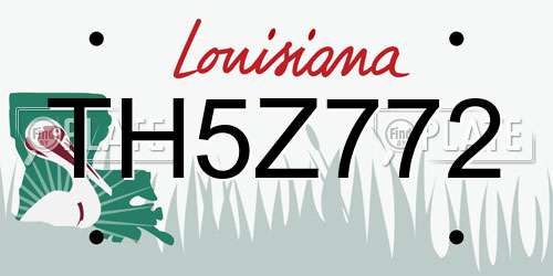 TH5Z772 Louisiana License Plate