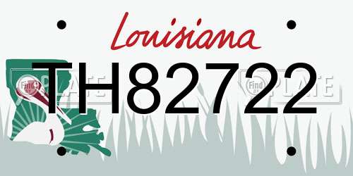 TH82722 Louisiana License Plate