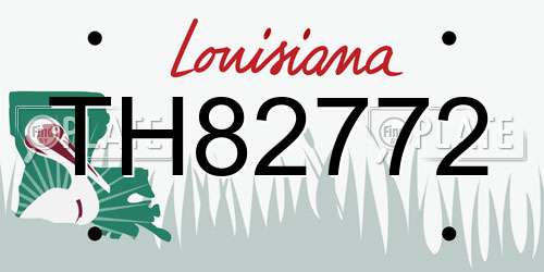 TH82772 Louisiana License Plate