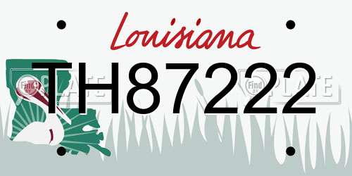 TH87222 Louisiana License Plate