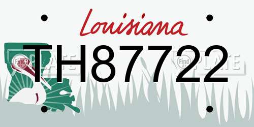 TH87722 Louisiana License Plate