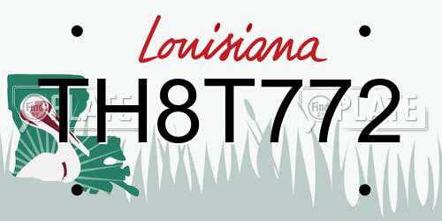 TH8T772 Louisiana License Plate