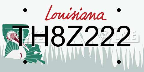 TH8Z222 Louisiana License Plate
