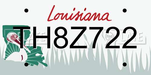 TH8Z722 Louisiana License Plate