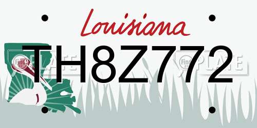 TH8Z772 Louisiana License Plate