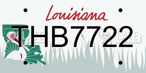 THB7722 Louisiana License Plate