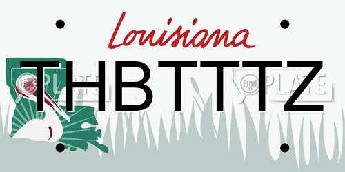 THBTTTZ Louisiana License Plate