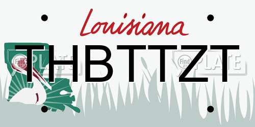 THBTTZT Louisiana License Plate