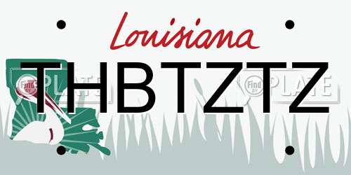 THBTZTZ Louisiana License Plate
