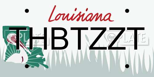 THBTZZT Louisiana License Plate