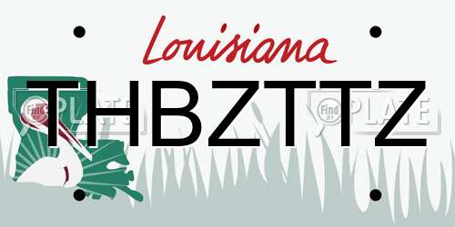 THBZTTZ Louisiana License Plate