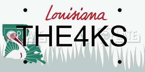 THE4KS Louisiana License Plate