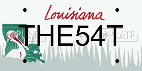 THE54T Louisiana License Plate