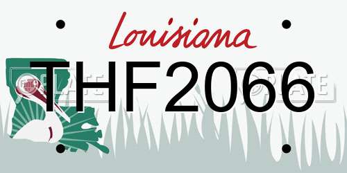 THF2066 Louisiana License Plate