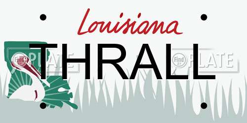 THRALL Louisiana License Plate