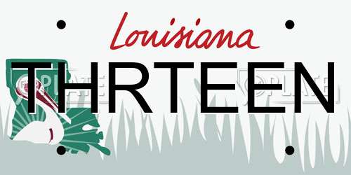 THRTEEN Louisiana License Plate