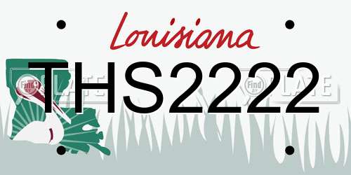 THS2222 Louisiana License Plate