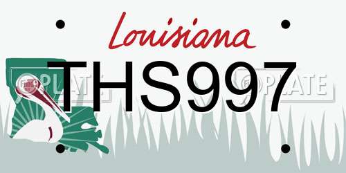 THS997 Louisiana License Plate