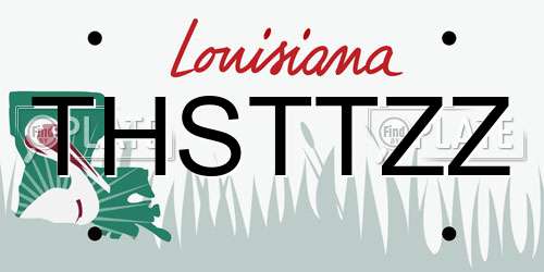 THSTTZZ Louisiana License Plate