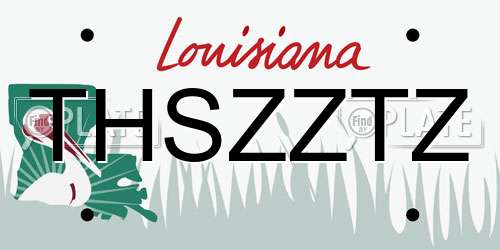 THSZZTZ Louisiana License Plate