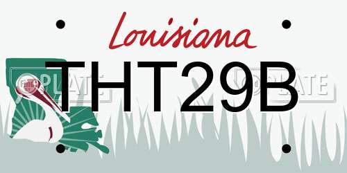 THT29B Louisiana License Plate