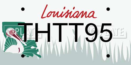 THTT95 Louisiana License Plate