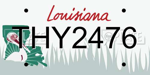 THY2476 Louisiana License Plate