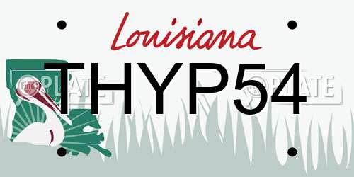 THYP54 Louisiana License Plate
