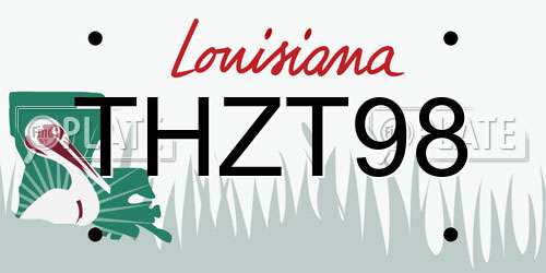 THZT98 Louisiana License Plate