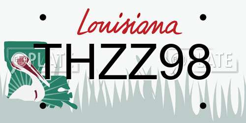 THZZ98 Louisiana License Plate