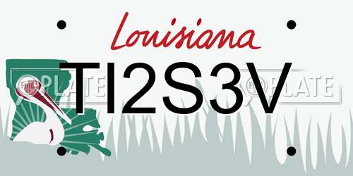 TI2S3V Louisiana License Plate