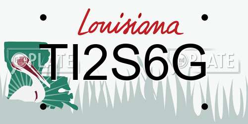 TI2S6G Louisiana License Plate